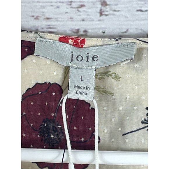 NWT Joie Aged White Floral Peasant Blouse Sz Large L $248 - Picture 4 of 10